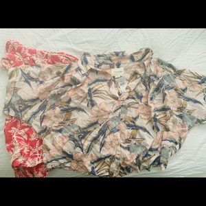 summer pattern short sleeved cropped shirts